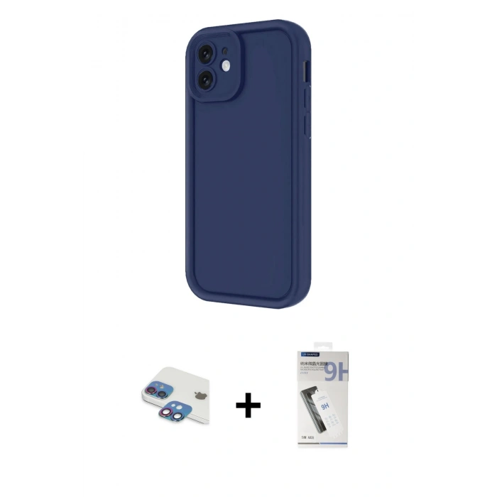 MARSİLYAN™- iPhone 11 Kılıf Yankı Yansıma Özel Seri - Şeffaf Uv Polymer Nano Ekran Koruyucu + Pers Alüminyum Kamera Lens - GI