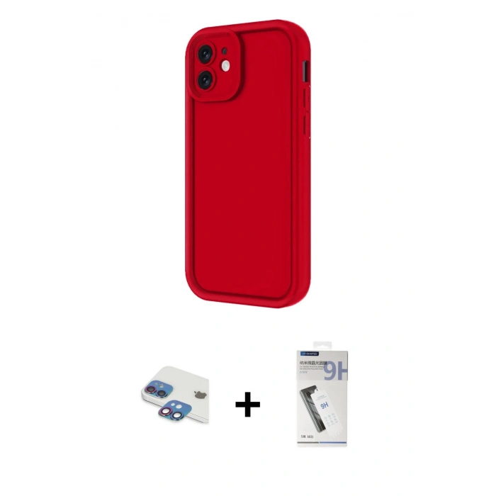 MARSİLYAN™- iPhone 11 Kılıf Yankı Yansıma Özel Seri - Şeffaf Uv Polymer Nano Ekran Koruyucu + Pers Alüminyum Kamera Lens - GI