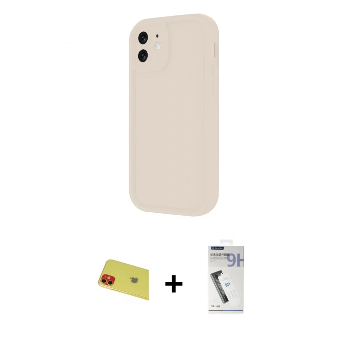 MARSİLYAN™- iPhone 11 Kılıf Yankı Yansıma Özel Seri - Şeffaf Uv Polymer Nano Ekran Koruyucu + Rainbow Kamera Lens Koruma Cam - KI