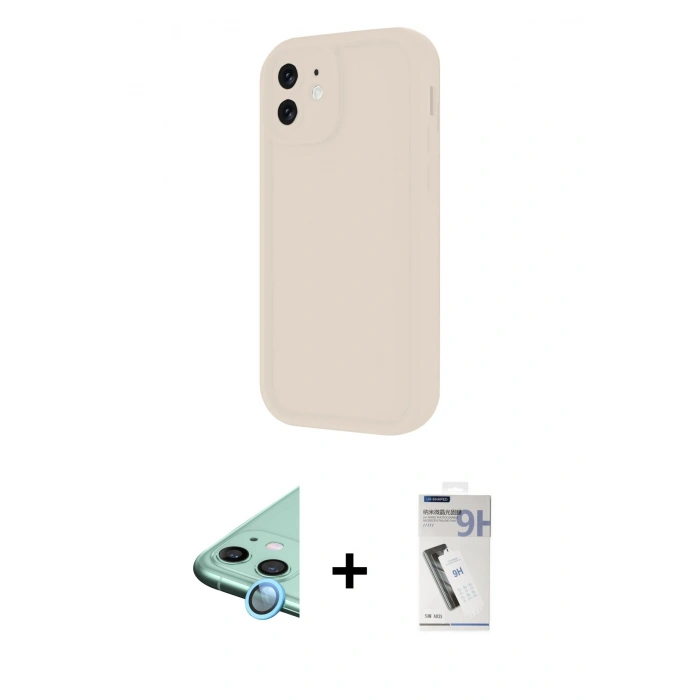 MARSİLYAN™- iPhone 11 Kılıf Yankı Yansıma Özel Seri - Şeffaf Uv Polymer Nano Ekran Koruyucu + Raze Metal Kamera Lens - MI