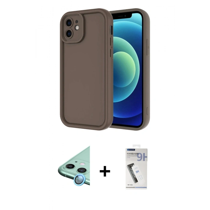 MARSİLYAN™- iPhone 11 Kılıf Yankı Yansıma Özel Seri - Şeffaf Uv Polymer Nano Ekran Koruyucu + Raze Metal Kamera Lens - MI