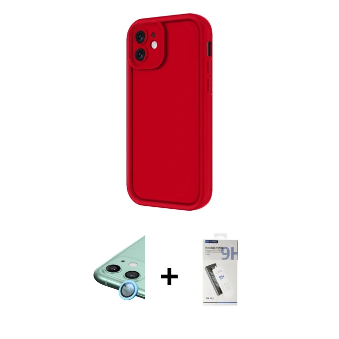 MARSİLYAN™- iPhone 11 Kılıf Yankı Yansıma Özel Seri - Şeffaf Uv Polymer Nano Ekran Koruyucu + Raze Metal Kamera Lens - MI