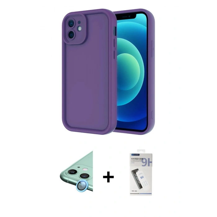MARSİLYAN™- iPhone 11 Kılıf Yankı Yansıma Özel Seri - Şeffaf Uv Polymer Nano Ekran Koruyucu + Raze Metal Kamera Lens - MI