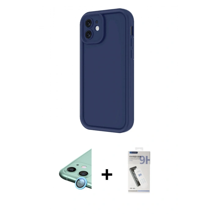 MARSİLYAN™- iPhone 11 Kılıf Yankı Yansıma Özel Seri - Şeffaf Uv Polymer Nano Ekran Koruyucu + Raze Metal Kamera Lens - MI