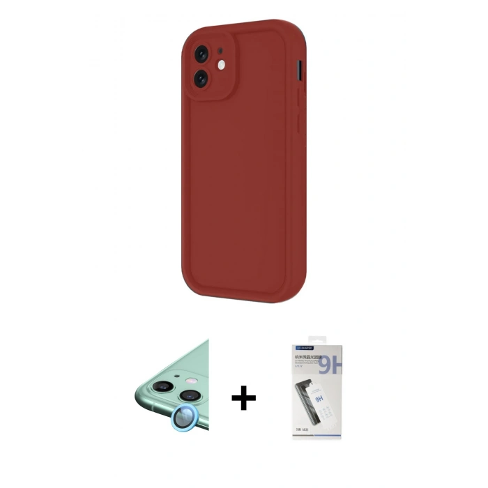 MARSİLYAN™- iPhone 11 Kılıf Yankı Yansıma Özel Seri - Şeffaf Uv Polymer Nano Ekran Koruyucu + Raze Metal Kamera Lens - MI