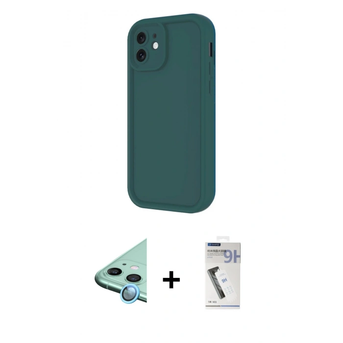 MARSİLYAN™- iPhone 11 Kılıf Yankı Yansıma Özel Seri - Şeffaf Uv Polymer Nano Ekran Koruyucu + Raze Metal Kamera Lens - MI
