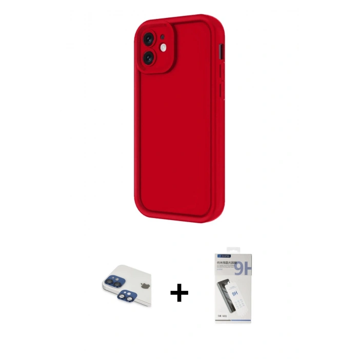 MARSİLYAN™- iPhone 11 Kılıf Yankı Yansıma Özel Seri - Şeffaf Uv Polymer Nano Ekran Koruyucu + Pers Alüminyum Kamera Lens - LT