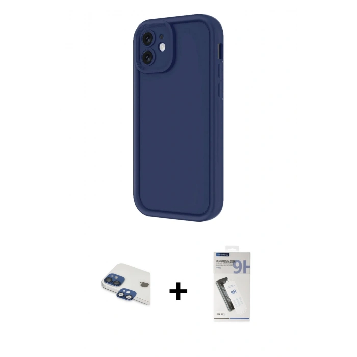 MARSİLYAN™- iPhone 11 Kılıf Yankı Yansıma Özel Seri - Şeffaf Uv Polymer Nano Ekran Koruyucu + Pers Alüminyum Kamera Lens - LT