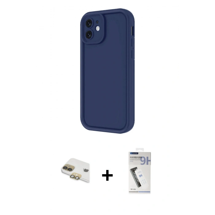 MARSİLYAN™- iPhone 11 Kılıf Yankı Yansıma Özel Seri - Şeffaf Uv Polymer Nano Ekran Koruyucu + Pers Alüminyum Kamera Lens - GD
