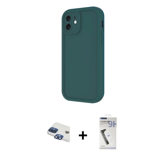MARSİLYAN™- iPhone 11 Kılıf Yankı Yansıma Özel Seri - Şeffaf Uv Polymer Nano Ekran Koruyucu + Pers Alüminyum Kamera Lens - LT