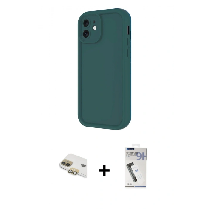 MARSİLYAN™- iPhone 11 Kılıf Yankı Yansıma Özel Seri - Şeffaf Uv Polymer Nano Ekran Koruyucu + Pers Alüminyum Kamera Lens - GD