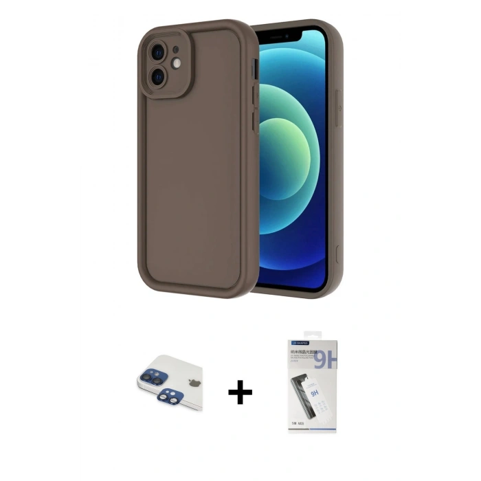 MARSİLYAN™- iPhone 11 Kılıf Yankı Yansıma Özel Seri - Şeffaf Uv Polymer Nano Ekran Koruyucu + Pers Alüminyum Kamera Lens - LT