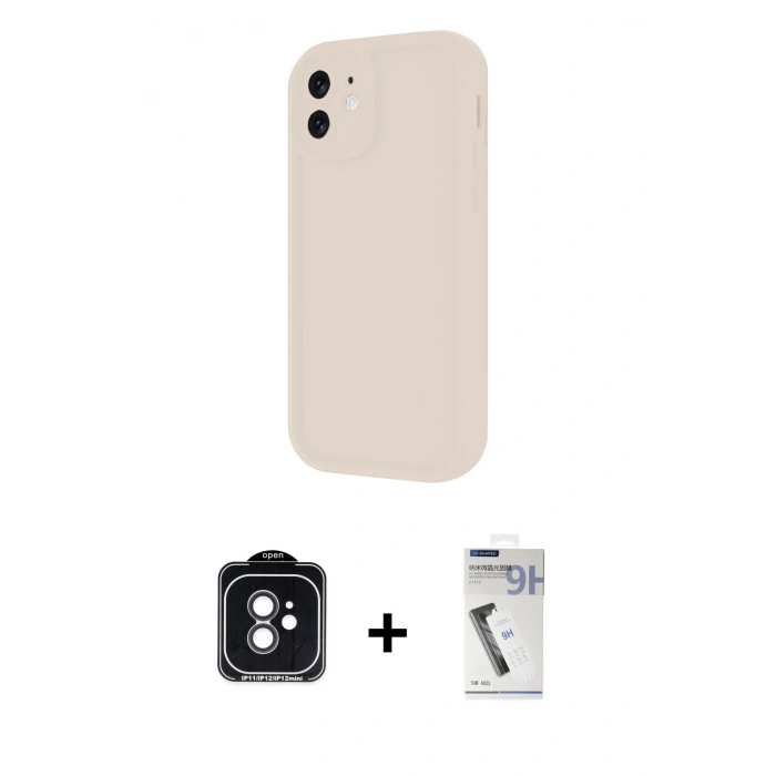 MARSİLYAN™- iPhone 11 Kılıf Yankı Yansıma Özel Seri - Şeffaf Uv Polymer Nano Ekran Koruyucu + PVD Metal Kamera Lens - SH