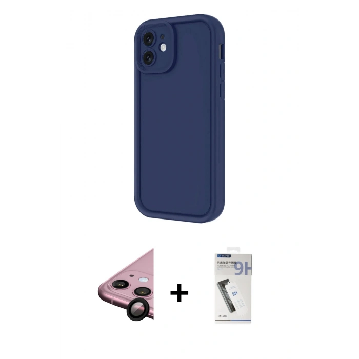 MARSİLYAN™- iPhone 11 Kılıf Yankı Yansıma Özel Seri - Şeffaf Uv Polymer Nano Ekran Koruyucu + Raze Metal Kamera Lens - SH