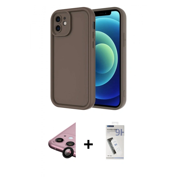 MARSİLYAN™- iPhone 11 Kılıf Yankı Yansıma Özel Seri - Şeffaf Uv Polymer Nano Ekran Koruyucu + Raze Metal Kamera Lens - SH