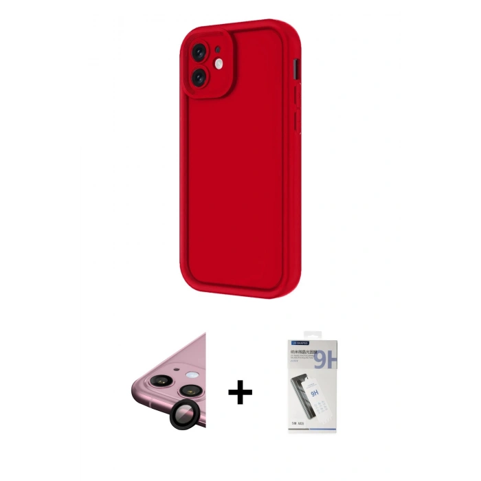 MARSİLYAN™- iPhone 11 Kılıf Yankı Yansıma Özel Seri - Şeffaf Uv Polymer Nano Ekran Koruyucu + Raze Metal Kamera Lens - SH