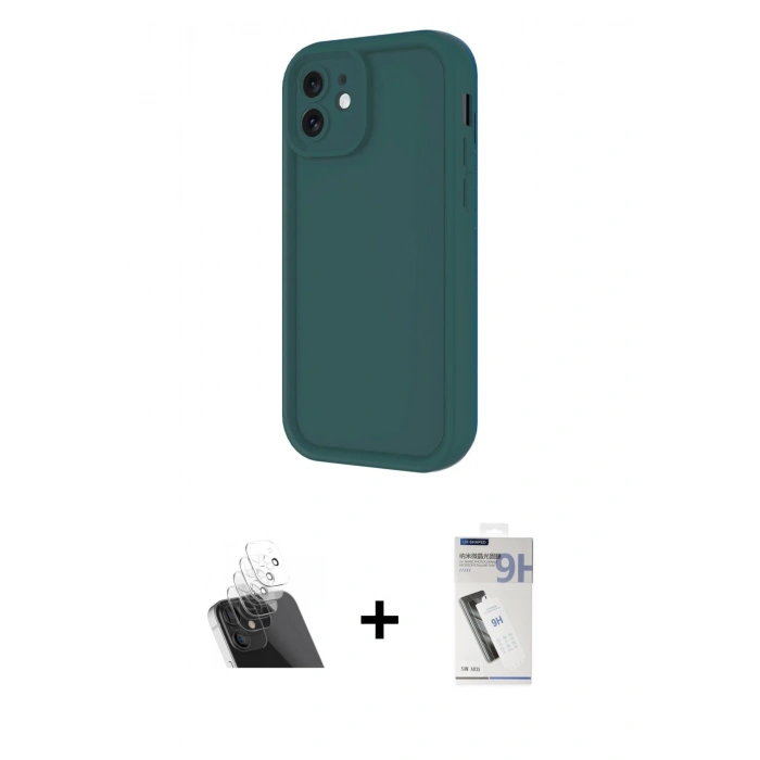 MARSİLYAN™- iPhone 11 Kılıf Yankı Yansıma Özel Seri - Şeffaf Uv Polymer Nano Ekran Koruyucu + Şeffaf Kamera Lens Koruma Cam