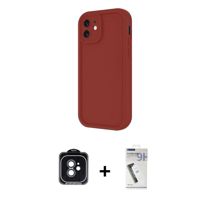 MARSİLYAN™- iPhone 11 Kılıf Yankı Yansıma Özel Seri - Şeffaf Uv Polymer Nano Ekran Koruyucu + PVD Metal Kamera Lens - SH