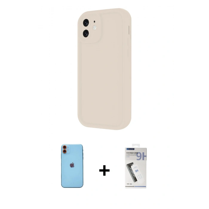 MARSİLYAN™- iPhone 11 Kılıf Yankı Yansıma Özel Seri - Şeffaf Uv Polymer Nano Ekran Koruyucu + Neon Fosforlu Kamera Lens - TU
