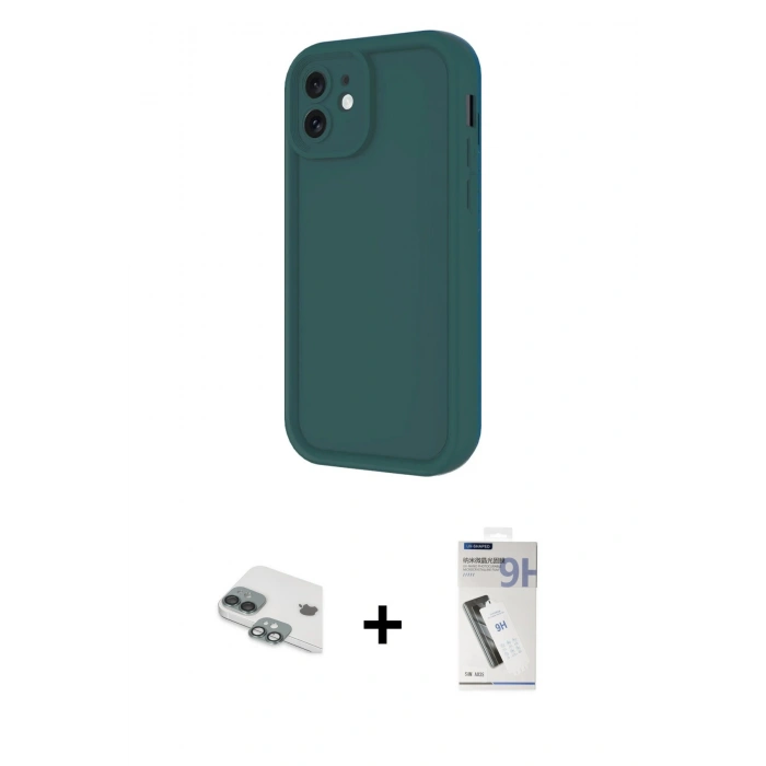 MARSİLYAN™- iPhone 11 Kılıf Yankı Yansıma Özel Seri - Şeffaf Uv Polymer Nano Ekran Koruyucu + Pers Alüminyum Kamera Lens - YL