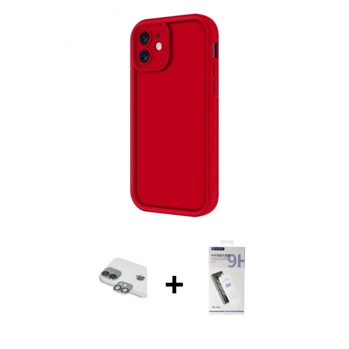 MARSİLYAN™- iPhone 11 Kılıf Yankı Yansıma Özel Seri - Şeffaf Uv Polymer Nano Ekran Koruyucu + Pers Alüminyum Kamera Lens - YL