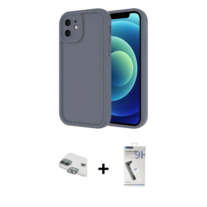 MARSİLYAN™- iPhone 11 Kılıf Yankı Yansıma Özel Seri - Şeffaf Uv Polymer Nano Ekran Koruyucu + Pers Alüminyum Kamera Lens - YL