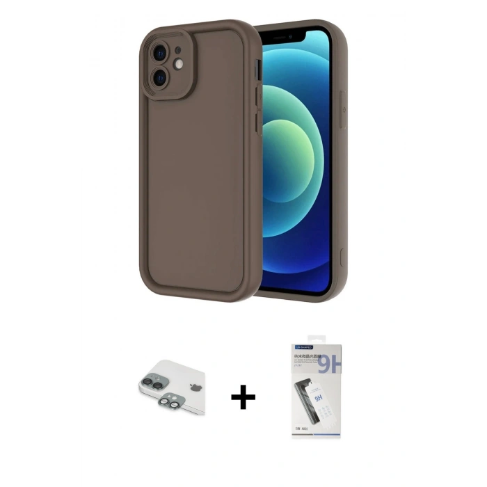 MARSİLYAN™- iPhone 11 Kılıf Yankı Yansıma Özel Seri - Şeffaf Uv Polymer Nano Ekran Koruyucu + Pers Alüminyum Kamera Lens - YL
