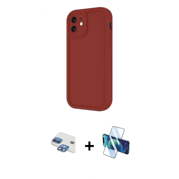 MARSİLYAN™- iPhone 11 Kılıf Yankı Yansıma Özel Seri - Siyah 3D Antistatik Seramik Nano Ekran Koruyucu + Pers Alüminyum Kamera Lens - GI