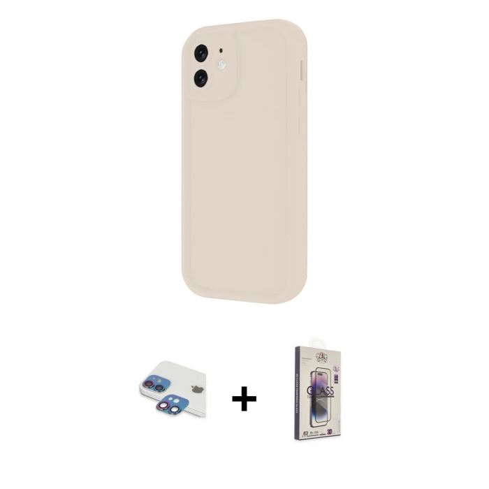MARSİLYAN™- iPhone 11 Kılıf Yankı Yansıma Özel Seri - Siyah Bilvis 3D Cam Ekran Koruyucu + Pers Alüminyum Kamera Lens - GI