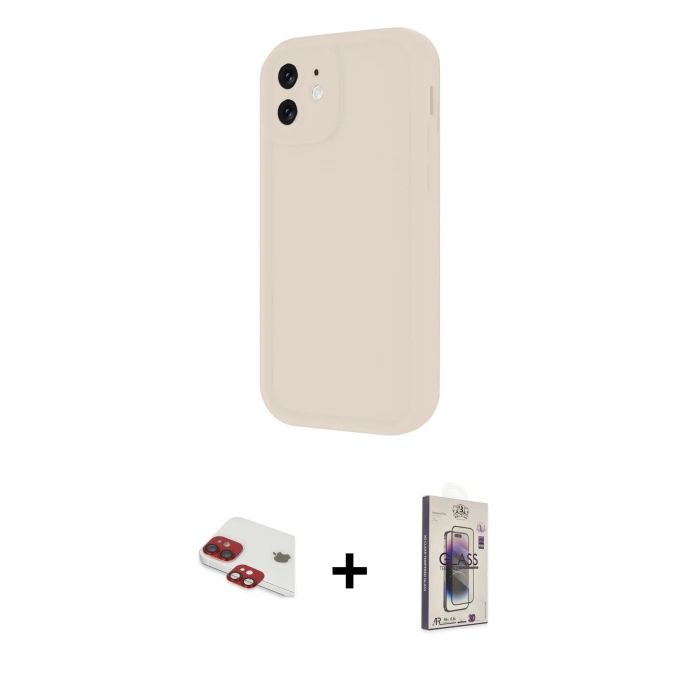 MARSİLYAN™- iPhone 11 Kılıf Yankı Yansıma Özel Seri - Siyah Bilvis 3D Cam Ekran Koruyucu + Pers Alüminyum Kamera Lens - KI