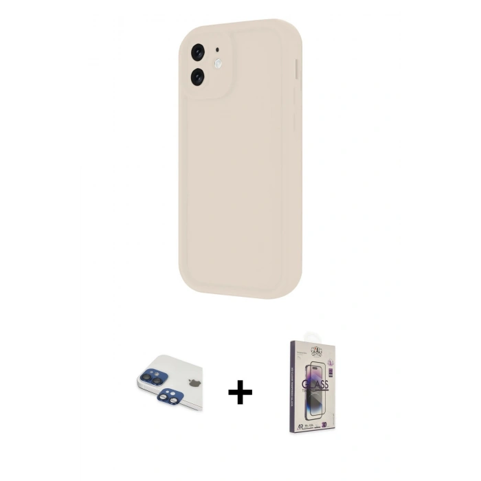 MARSİLYAN™- iPhone 11 Kılıf Yankı Yansıma Özel Seri - Siyah Bilvis 3D Cam Ekran Koruyucu + Pers Alüminyum Kamera Lens - LT