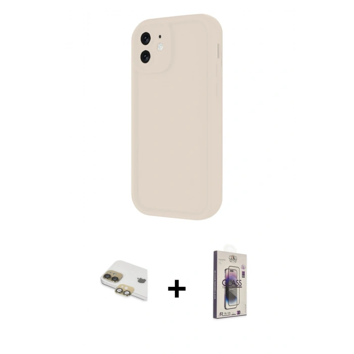 MARSİLYAN™- iPhone 11 Kılıf Yankı Yansıma Özel Seri - Siyah Bilvis 3D Cam Ekran Koruyucu + Pers Alüminyum Kamera Lens - GD