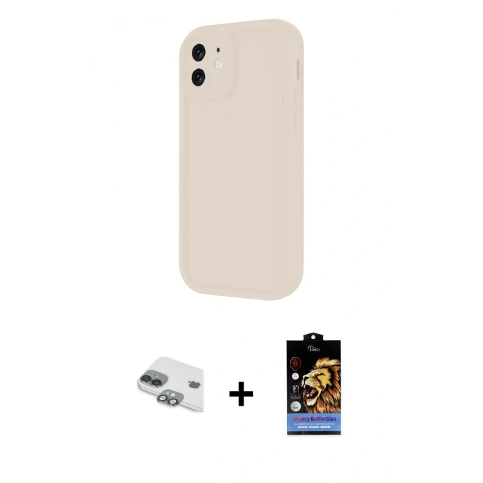 MARSİLYAN™- iPhone 11 Kılıf Yankı Yansıma Özel Seri - Siyah Buffer Hayalet Cam Ekran Koruyucu + Pers Alüminyum Kamera Lens - YL