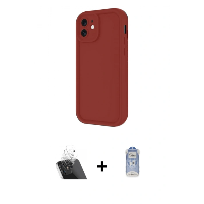 MARSİLYAN™- iPhone 11 Kılıf Yankı Yansıma Özel Seri - Siyah Joko Magic 5D Cam + Kamera Lens Koruma Cam - SF