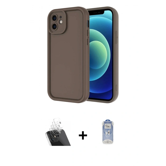 MARSİLYAN™- iPhone 11 Kılıf Yankı Yansıma Özel Seri - Siyah Joko Magic 5D Cam + Kamera Lens Koruma Cam - SF