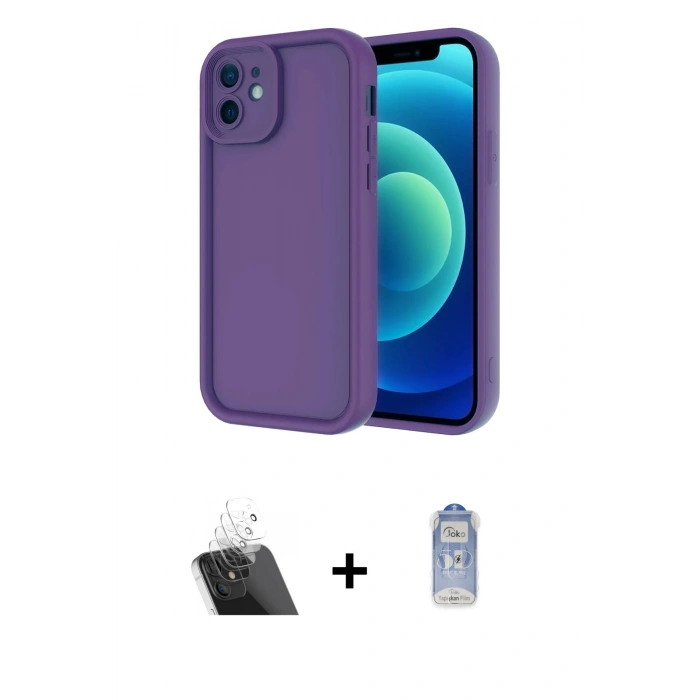 MARSİLYAN™- iPhone 11 Kılıf Yankı Yansıma Özel Seri - Siyah Joko Magic 5D Cam + Kamera Lens Koruma Cam - SF