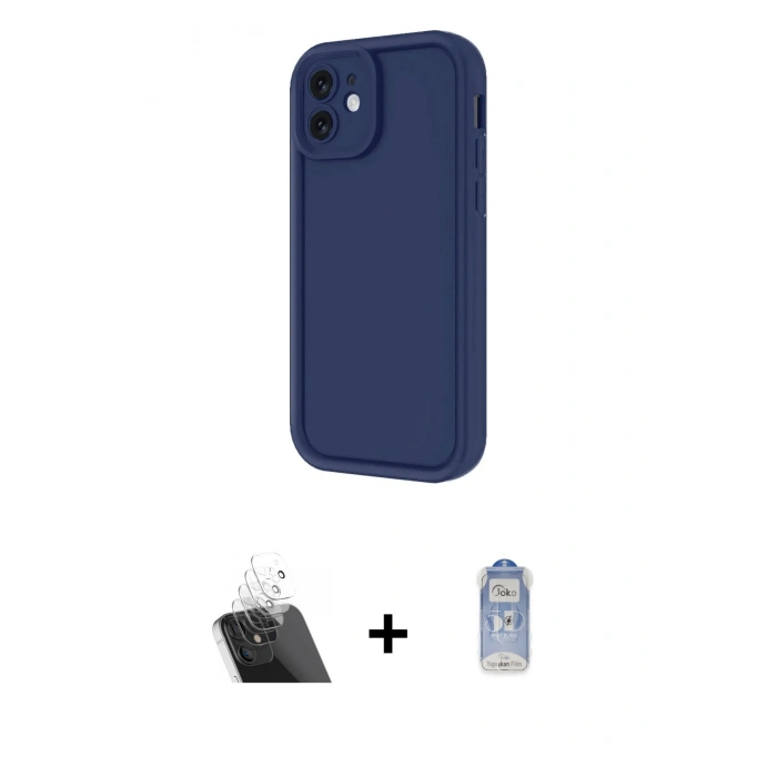 MARSİLYAN™- iPhone 11 Kılıf Yankı Yansıma Özel Seri - Siyah Joko Magic 5D Cam + Kamera Lens Koruma Cam - SF