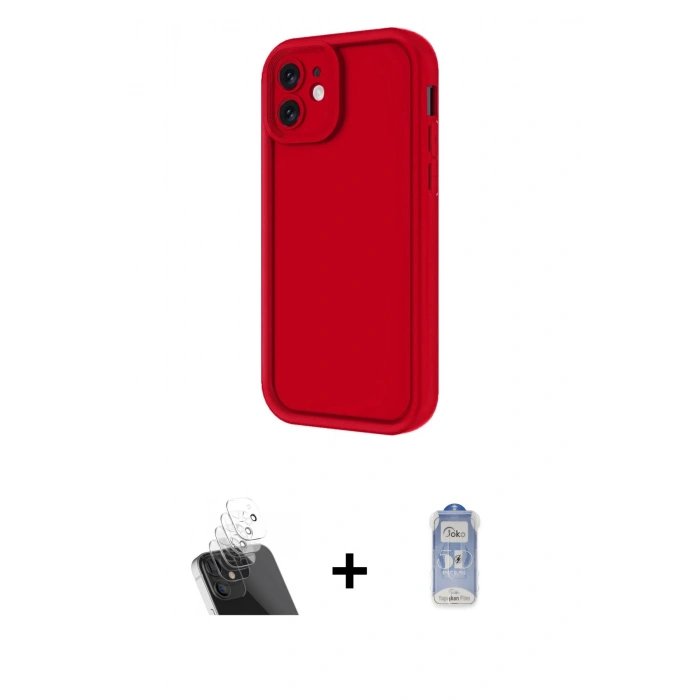 MARSİLYAN™- iPhone 11 Kılıf Yankı Yansıma Özel Seri - Siyah Joko Magic 5D Cam + Kamera Lens Koruma Cam - SF