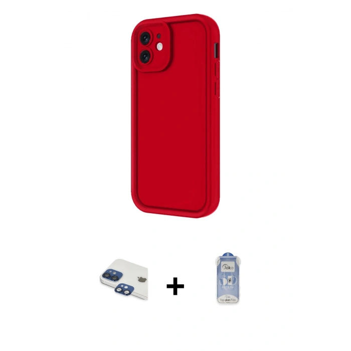 MARSİLYAN™- iPhone 11 Kılıf Yankı Yansıma Özel Seri - Siyah Joko Magic 5D Cam + Pers Alüminyum Kamera Lens - LT