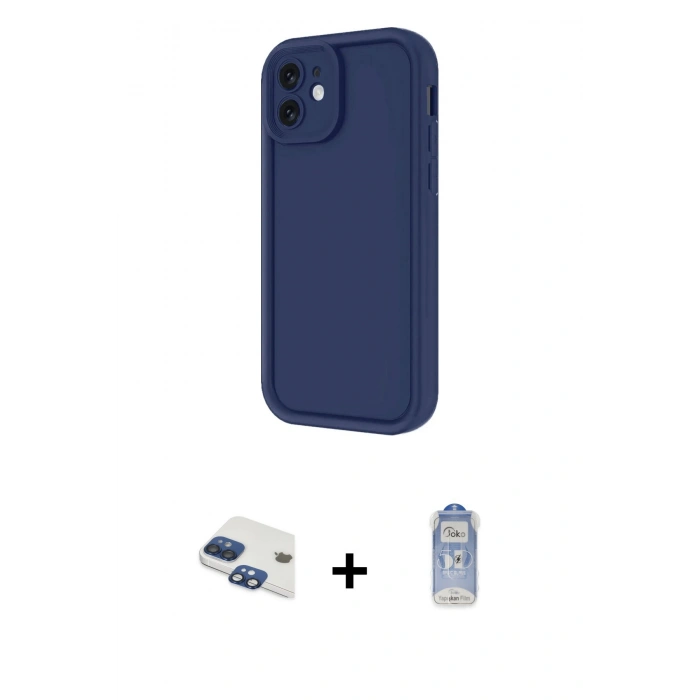 MARSİLYAN™- iPhone 11 Kılıf Yankı Yansıma Özel Seri - Siyah Joko Magic 5D Cam + Pers Alüminyum Kamera Lens - LT