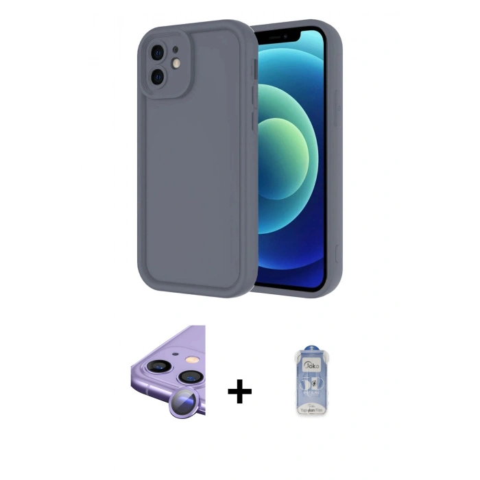 MARSİLYAN™- iPhone 11 Kılıf Yankı Yansıma Özel Seri - Siyah Joko Magic 5D Cam + Raze Metal Kamera Lens - MR