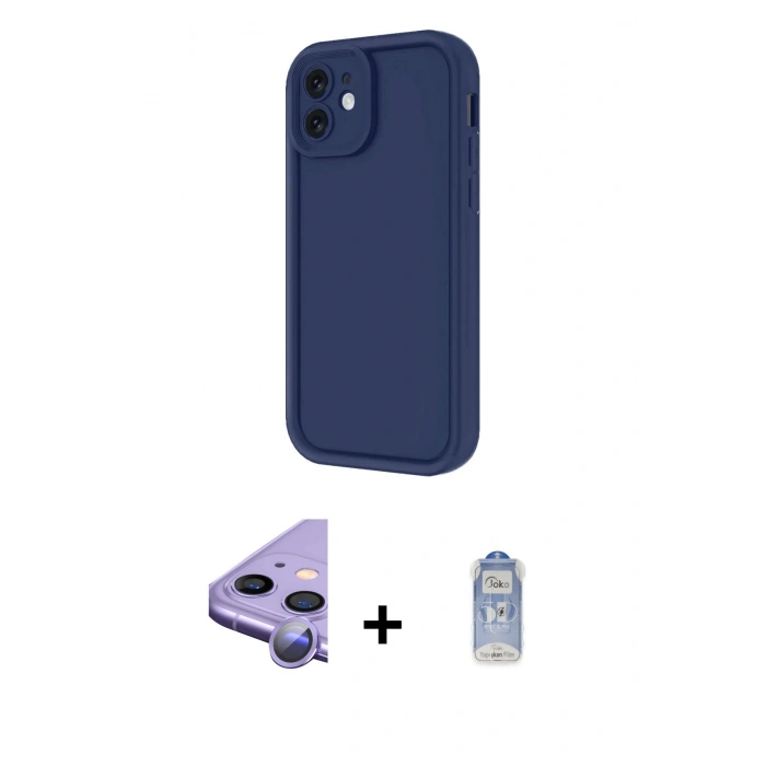 MARSİLYAN™- iPhone 11 Kılıf Yankı Yansıma Özel Seri - Siyah Joko Magic 5D Cam + Raze Metal Kamera Lens - MR