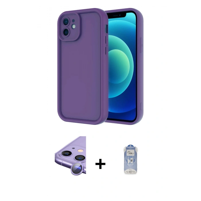 MARSİLYAN™- iPhone 11 Kılıf Yankı Yansıma Özel Seri - Siyah Joko Magic 5D Cam + Raze Metal Kamera Lens - MR