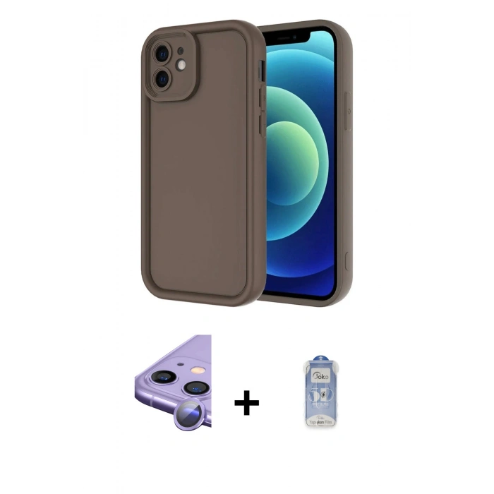 MARSİLYAN™- iPhone 11 Kılıf Yankı Yansıma Özel Seri - Siyah Joko Magic 5D Cam + Raze Metal Kamera Lens - MR