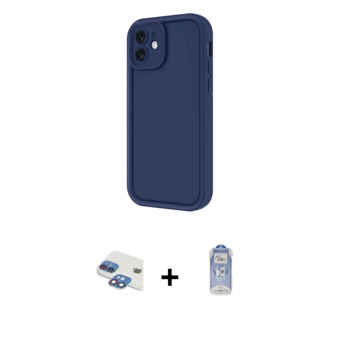 MARSİLYAN™- iPhone 11 Kılıf Yankı Yansıma Özel Seri - Siyah Joko Magic 5D Cam + Pers Alüminyum Kamera Lens - GI