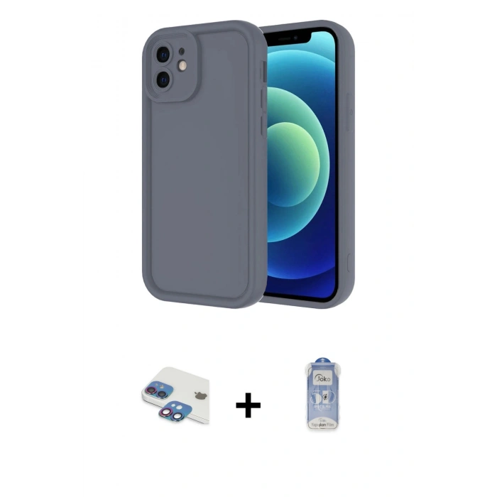 MARSİLYAN™- iPhone 11 Kılıf Yankı Yansıma Özel Seri - Siyah Joko Magic 5D Cam + Pers Alüminyum Kamera Lens - GI