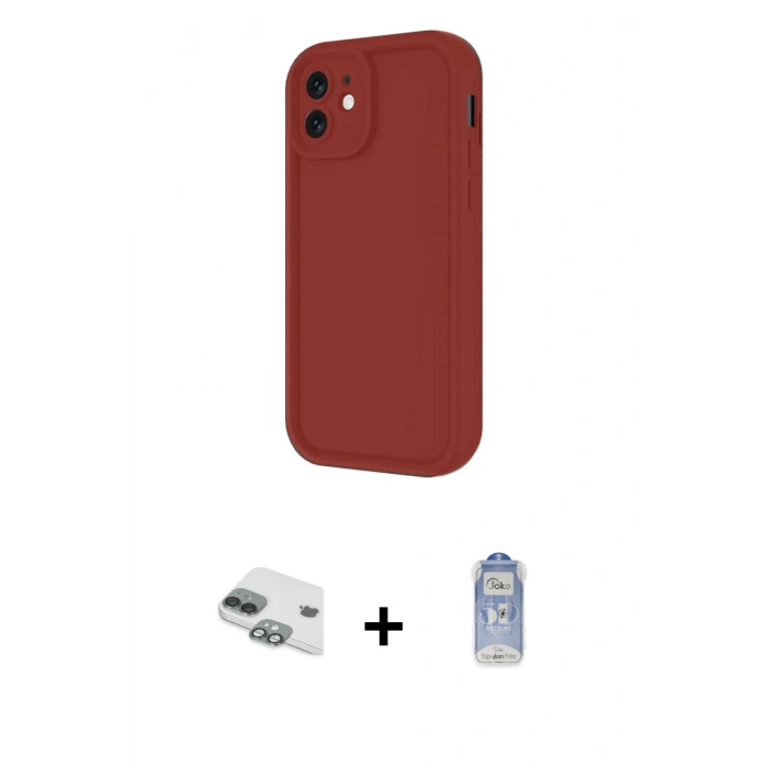 MARSİLYAN™- iPhone 11 Kılıf Yankı Yansıma Özel Seri - Siyah Joko Magic 5D Cam + Pers Alüminyum Kamera Lens - YL