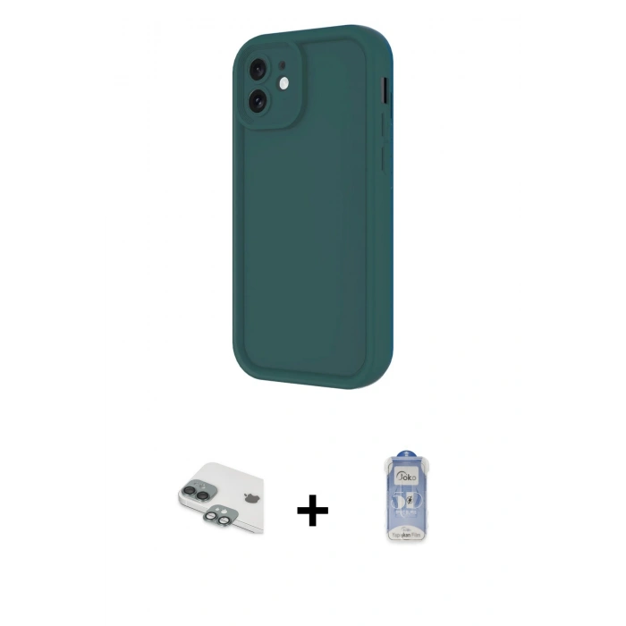 MARSİLYAN™- iPhone 11 Kılıf Yankı Yansıma Özel Seri - Siyah Joko Magic 5D Cam + Pers Alüminyum Kamera Lens - YL