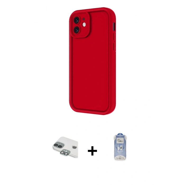MARSİLYAN™- iPhone 11 Kılıf Yankı Yansıma Özel Seri - Siyah Joko Magic 5D Cam + Pers Alüminyum Kamera Lens - YL