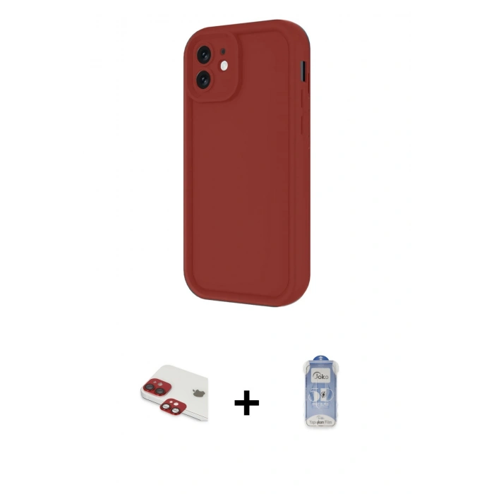 MARSİLYAN™- iPhone 11 Kılıf Yankı Yansıma Özel Seri - Siyah Joko Magic 5D Cam + Pers Alüminyum Kamera Lens - KI